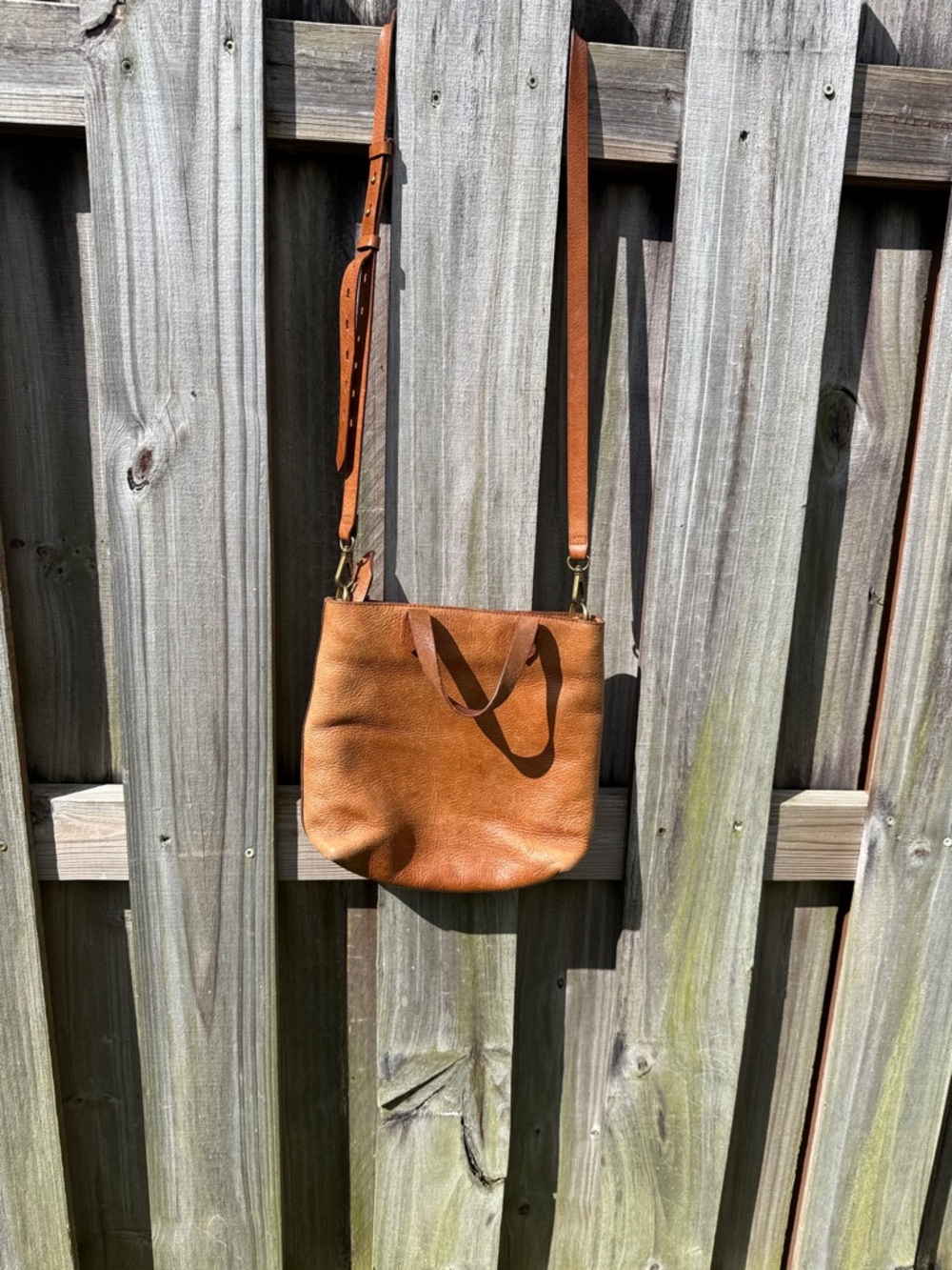 Madewell Cognac Leather Crossbody Bag